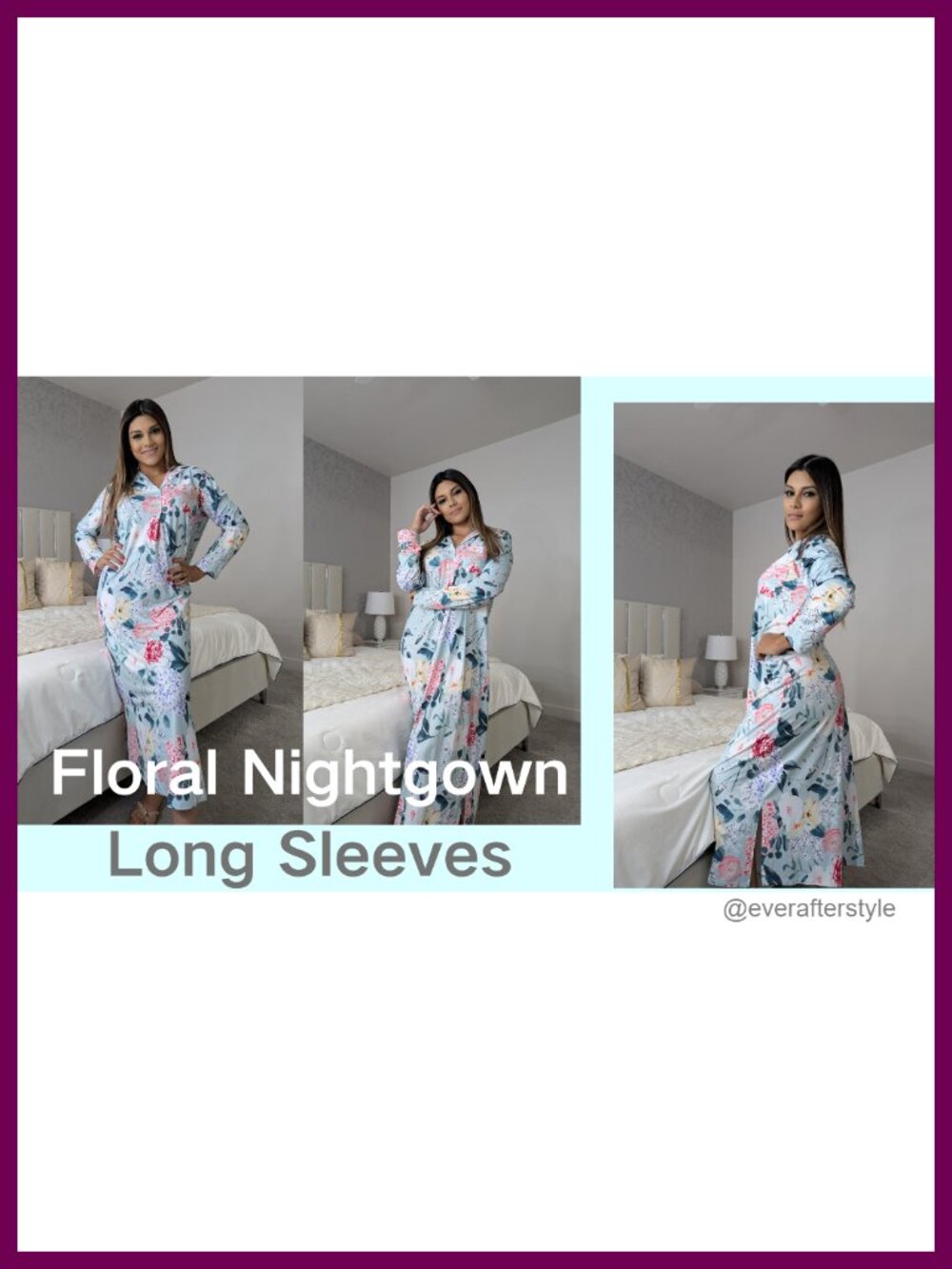 Ekouaer Long Sleeve Button Down Nightgown Sleepshirt Loungewear - Picture 6 of 6